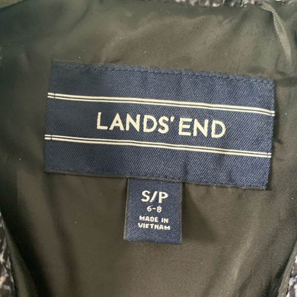 Lands End Tweed Print Down Puffer Jacket Size SP - Picture 8 of 9